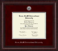 Texas A&M International University in Laredo diploma frame - Presidential Silver Engraved Diploma Frame in Premier