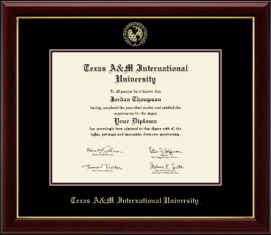 Texas A&M International University in Laredo diploma frame - Gold Embossed Diploma Frame in Gallery
