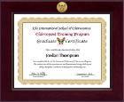 The International School of Clairvoyance certificate frame - Century Gold Engraved Certificate Frame in Cordova
