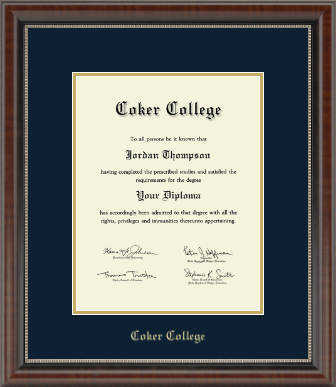 Coker College diploma frame - Gold Embossed Diploma Frame in Chateau