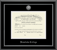 Bowdoin College Silver Engraved Medallion Diploma Frame in Onyx Silver