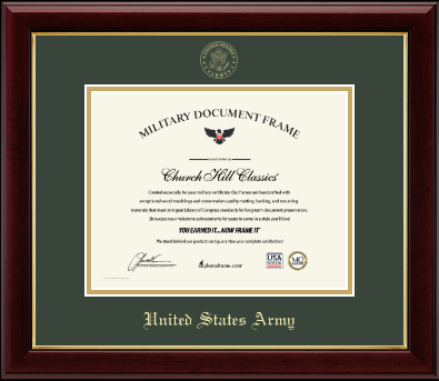 United States Army certificate frame - Gold Embossed Certificate Frame  in Gallery