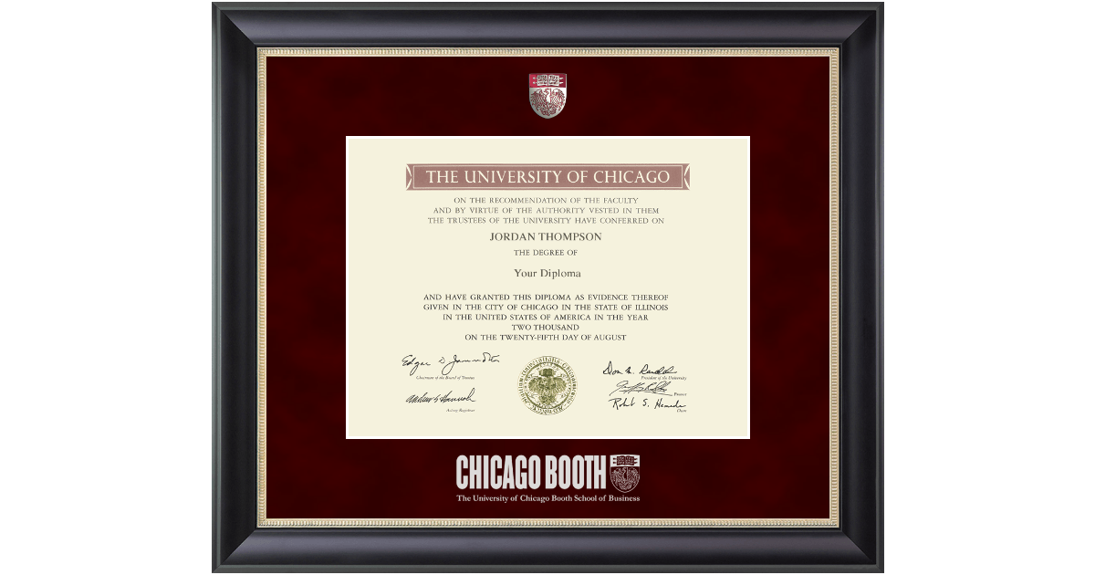 Regal Edition Diploma Frame in Noir University of Chicago Booth School of  Business - Item #241282 from Gleacher Center at the University of Chicago
