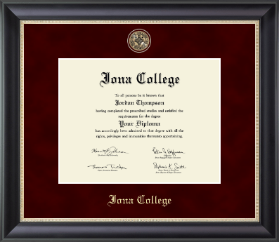 Iona College diploma frame - Regal Edition Diploma Frame in Noir