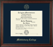 Middlebury College Gold Embossed Diploma Frame in Studio