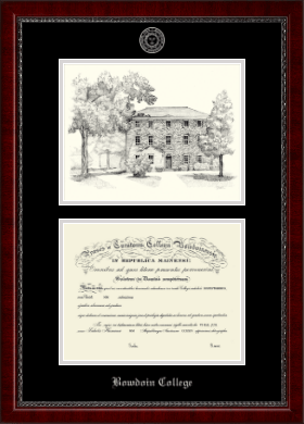 Bowdoin College diploma frame - Campus Scene Edition Diploma Frame in Sutton