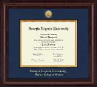 Georgia Regents University Presidential Gold Engraved Diploma Frame in Premier
