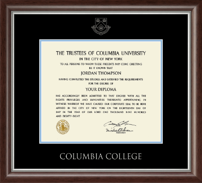 Columbia University diploma frame - Silver Embossed Diploma Frame in Devonshire