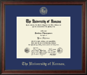 The University of Kansas Gold Embossed Diploma Frame in Studio