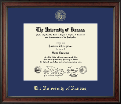 The University of Kansas diploma frame - Gold Embossed Diploma Frame in Studio