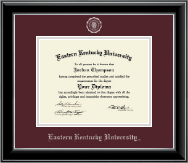 Eastern Kentucky University Silver Embossed Diploma Frame in Onyx Silver