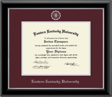 Eastern Kentucky University diploma frame - Silver Embossed Diploma Frame in Onyx Silver