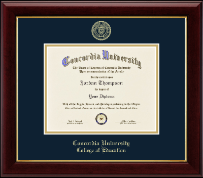 Concordia University Portland diploma frame - Gold Embossed Diploma Frame in Gallery