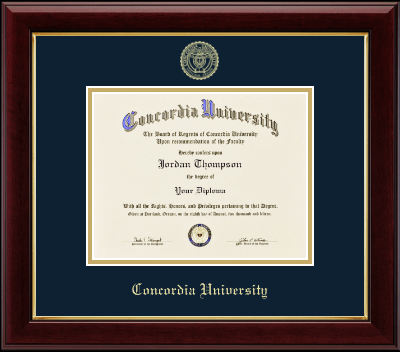 Concordia University Portland diploma frame - Gold Embossed Diploma Frame in Gallery