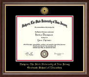 Rutgers University Gold Engraved Medallion Diploma Frame in Hampshire