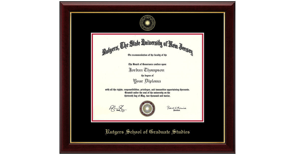Gold Embossed Diploma Frame in Gallery Rutgers University Item 241953RGG from Rutgers