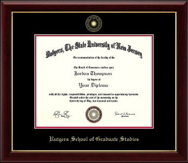 Rutgers University diploma frame - Gold Embossed Diploma Frame in Gallery