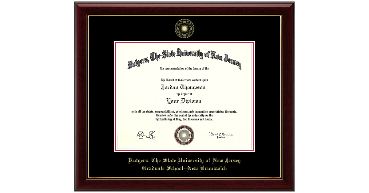 Gold Embossed Diploma Frame in Gallery Rutgers University Item