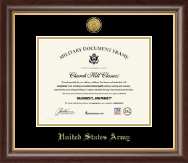 United States Army Gold Engraved Medallion Certificate Frame in Hampshire