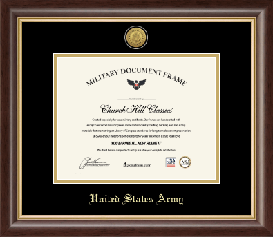 United States Army certificate frame - Gold Engraved Medallion Certificate Frame in Hampshire