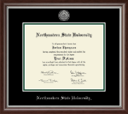 Northeastern State University Tahlequah diploma frame - Masters - Silver Engraved Medallion Diploma Frame in Devonshire