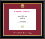 Iowa State University Gold Engraved Medallion Diploma Frame in Onyx Gold