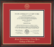 State University of New York - College at Oneonta Gold Embossed Diploma Frame in Studio Gold