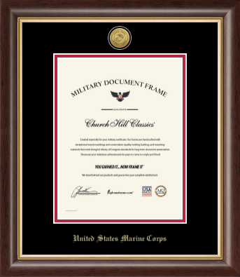 United States Marine Corps diploma frame - Gold Engraved Medallion Certificate Frame in Hampshire