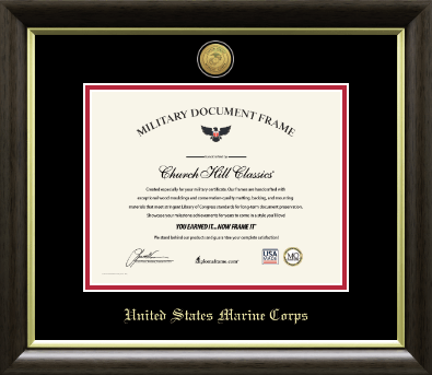 United States Marine Corps certificate frame - Gold Engraved Medallion Certificate Frame in Hampshire