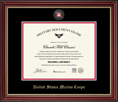 United States Marine Corps certificate frame - Masterpiece Medallion Certificate Frame in Kensington Gold