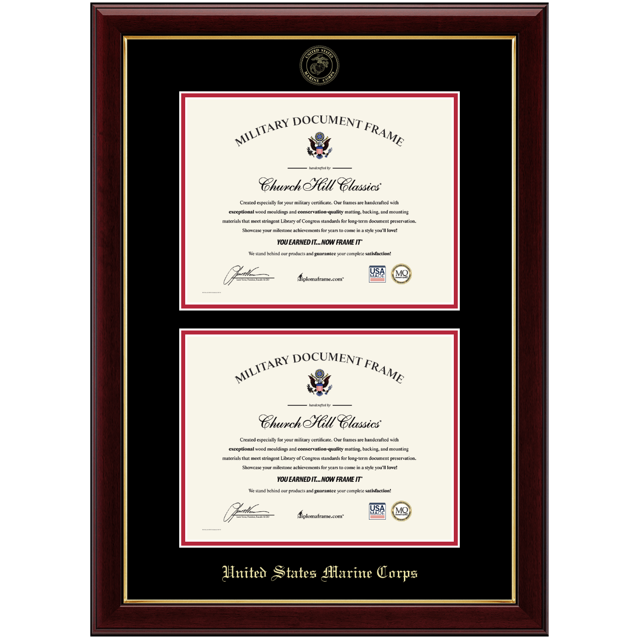Double Document Certificate Frame in Gallery United States Marine Corps