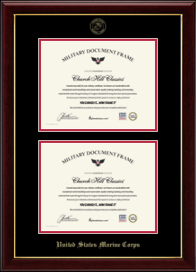 United States Marine Corps certificate frame - Double Document Certificate Frame in Gallery