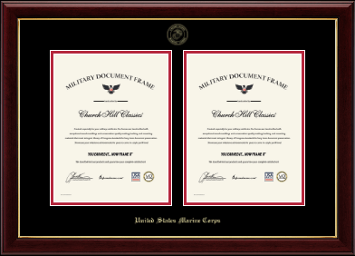United States Marine Corps certificate frame - Double Document Certificate Frame in Gallery