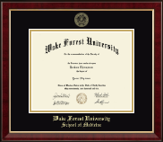 Wake Forest University diploma frame - Gold Embossed Diploma Frame in Murano