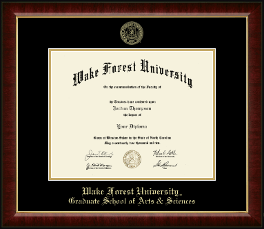 Wake Forest University diploma frame - Gold Embossed Diploma Frame in Murano