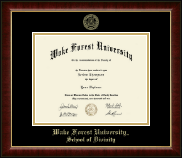 Wake Forest University diploma frame - Gold Embossed Diploma Frame in Murano