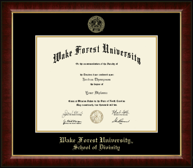 Wake Forest University diploma frame - Gold Embossed Diploma Frame in Murano