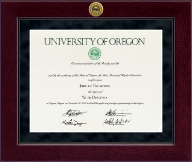 University of Oregon diploma frame - Millennium Gold Engraved Diploma Frame in Cordova