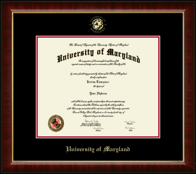 University of Maryland, College Park diploma frame - Pre-Fall 2007- Gold Embossed Diploma Frame in Murano