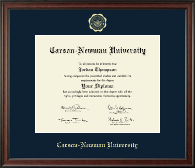 Carson-Newman University diploma frame - Gold Embossed Diploma Frame in Studio