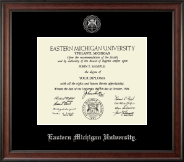 Eastern Michigan University Silver Embossed Diploma Frame in Studio