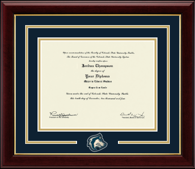 Colorado State University Pueblo diploma frame - Spirit Medallion Diploma Frame in Gallery