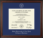Purchase College Silver Embossed Diploma Frame in Studio