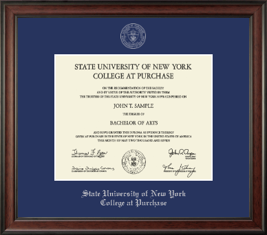 Purchase College diploma frame - Silver Embossed Diploma Frame in Studio