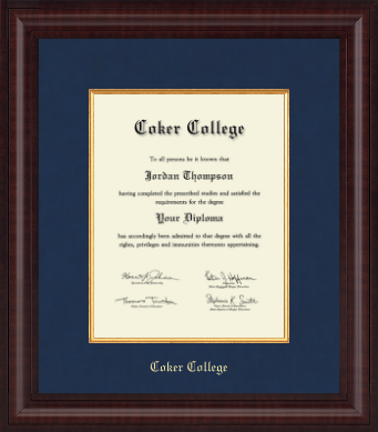 Coker College diploma frame - Presidential Edition Diploma Frame in Premier