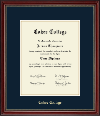 Coker College diploma frame - Gold Embossed Diploma Frame in Kensington Gold