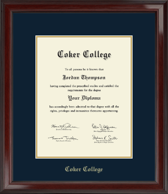 Coker College diploma frame - Gold Embossed Diploma Frame in Encore