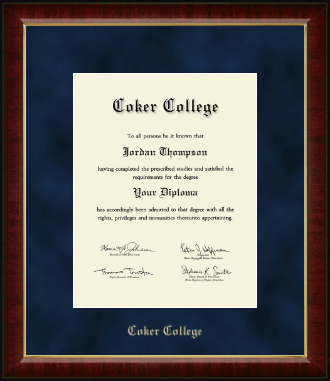 Coker College diploma frame - Gold Embossed Diploma Frame in Murano