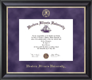 Western Illinois University Gold Embossed Diploma Frame in Noir