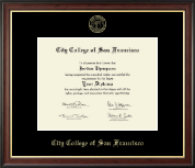 City College of San Francisco Gold Embossed Diploma Frame in Studio Gold